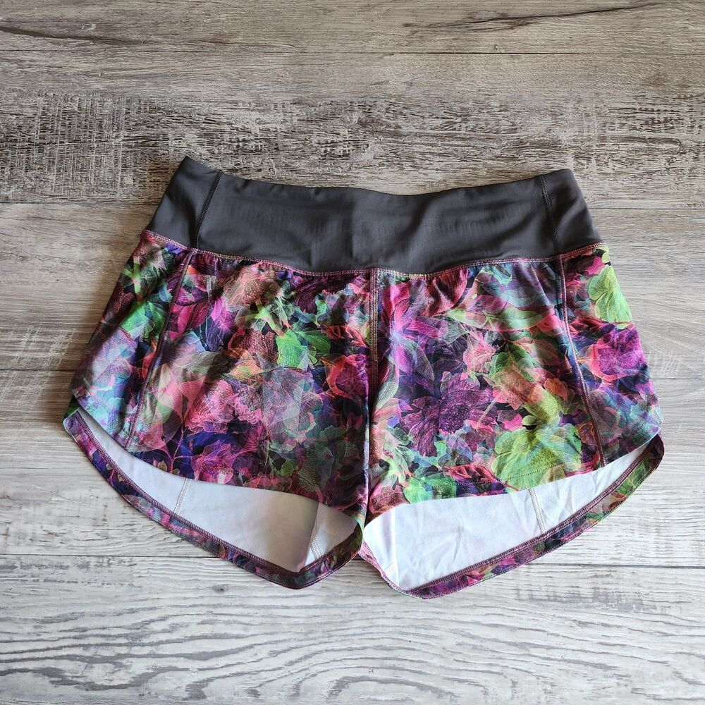 (6) Lululemon Speed Up Mid-Rise Lined Short 4"